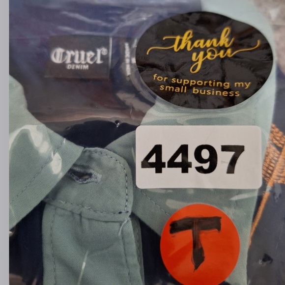 Cruel Denim Blue Cowgirl Rodeo Embroidered Long Sleeve Button Down Shirt Size M - Picture 15 of 15